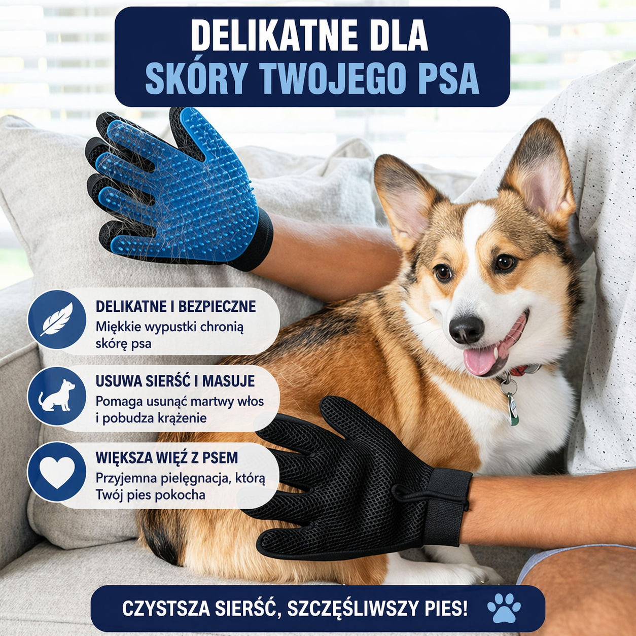Rękawica do pielęgnacji zwierząt