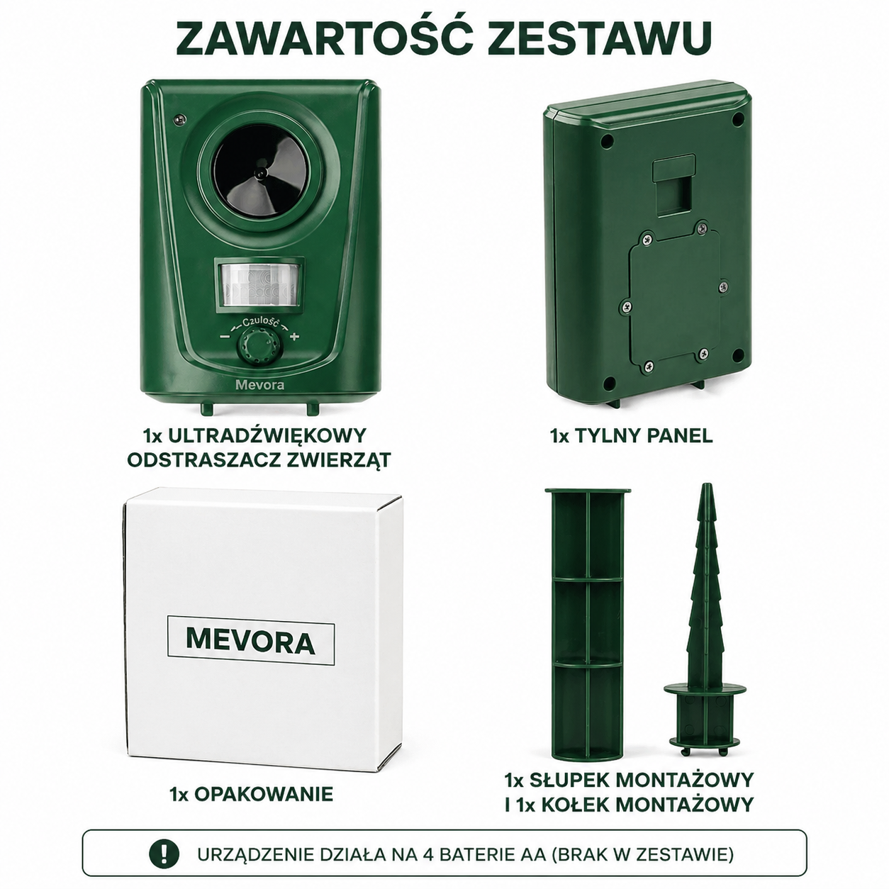 ZeroKot® Ultradźwiękowy odstraszacz kotów Mevora – do użytku zewnętrznego