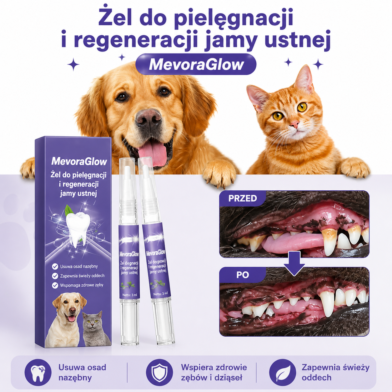 MevoraGlow - żel do regeneracji jamy ustnej dla zwierząt