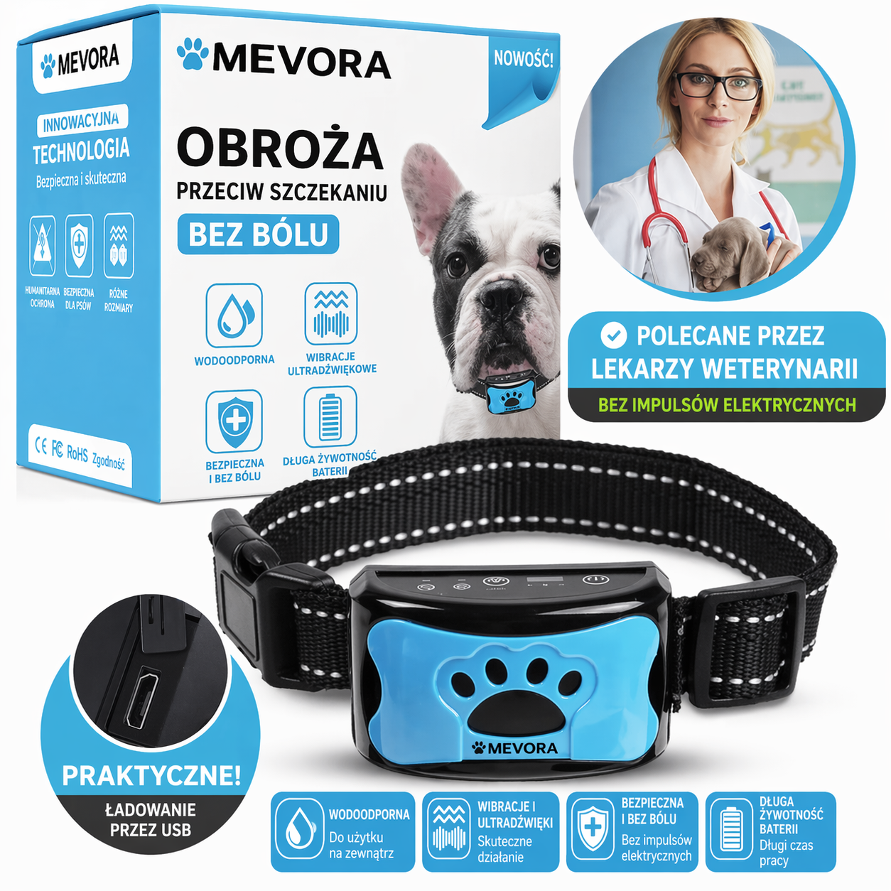 Obroża antyszczekowa Mevora
