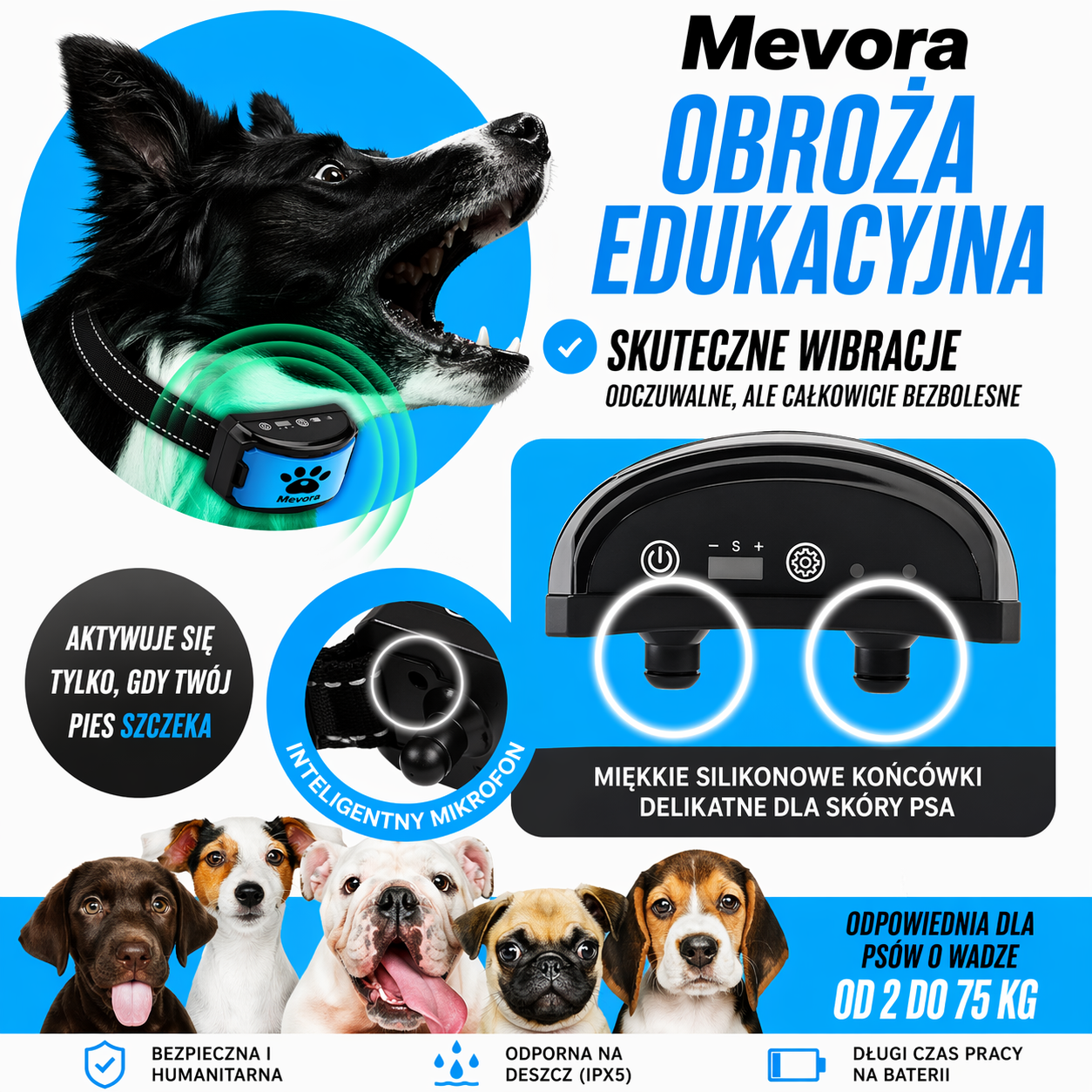 Obroża antyszczekowa Mevora