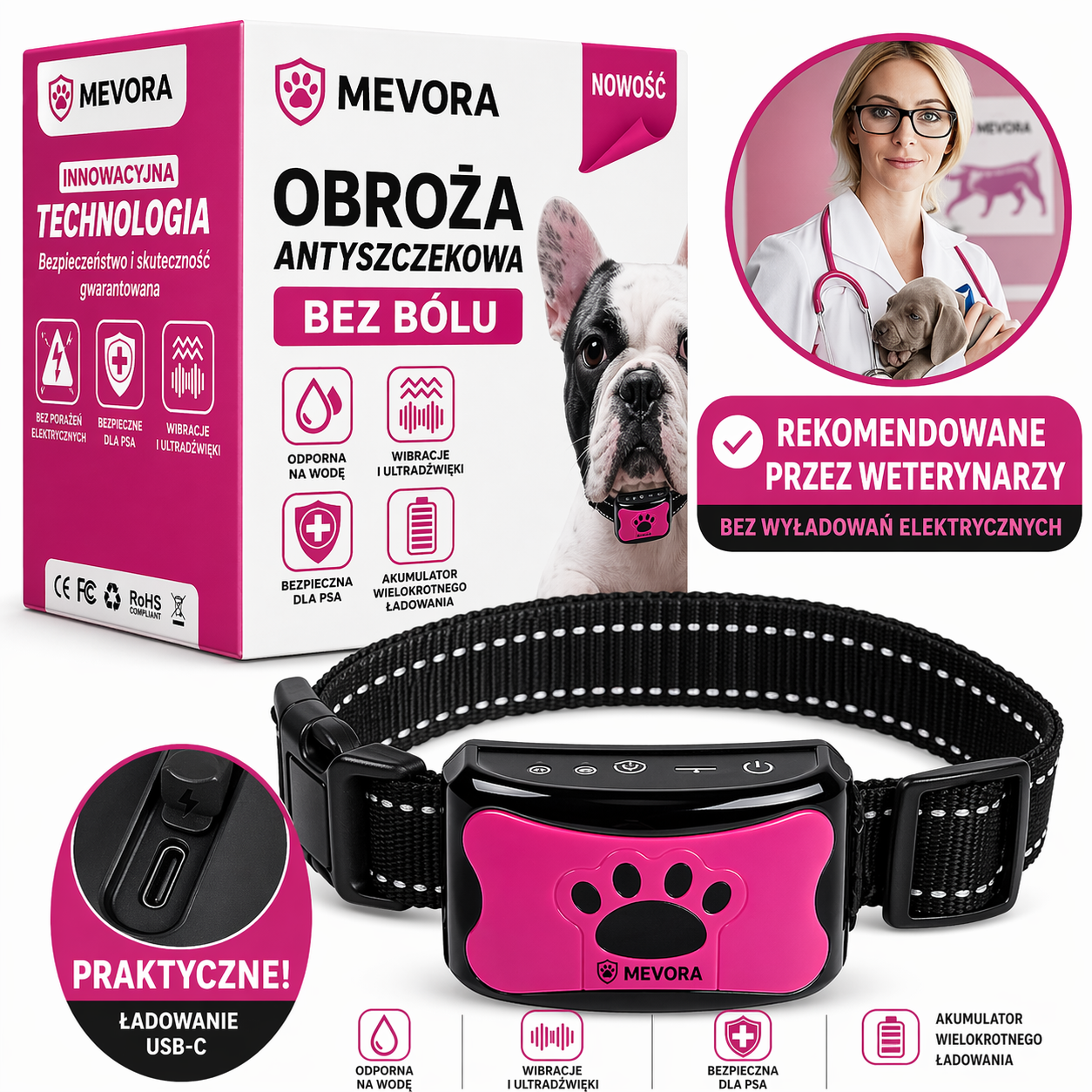 Obroża antyszczekowa Mevora