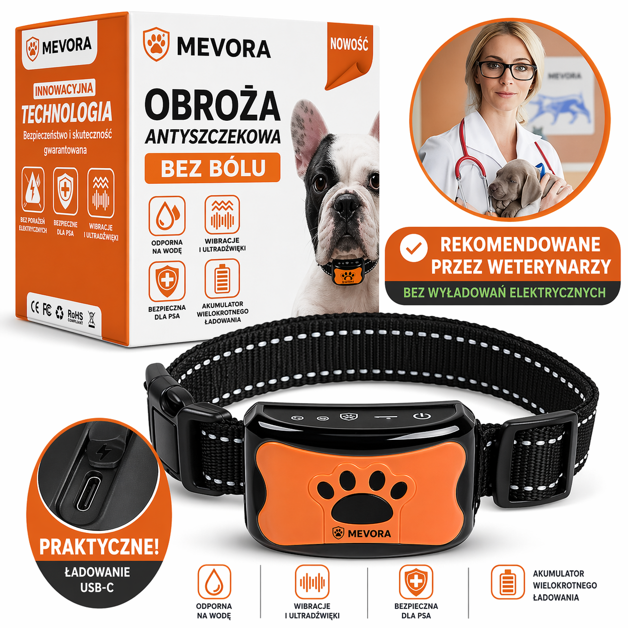 Obroża antyszczekowa Mevora