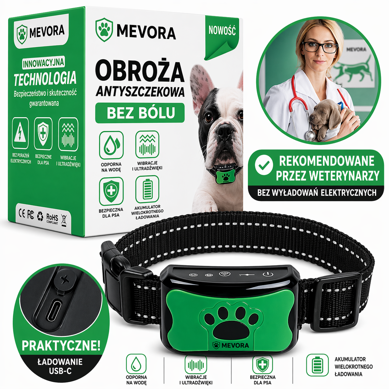 Obroża antyszczekowa Mevora